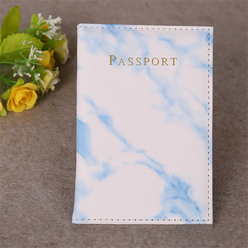 couverture de passeport en cuir pu pour hommes et femmes, style marbre, porte-carte d'identité de voyage, porte-passeport pour carte de crédit, portefeuille en poudre, sacs à main, mode