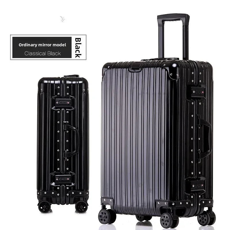 klqdzms bagage de voyage de haute qualité en alliage d'aluminium et de magnésium, grande capacité, valise de voyage de 20 pouces, sac de voyage d'affaires