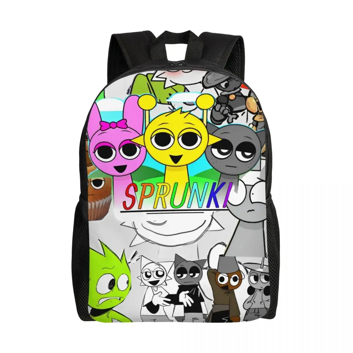 sprunki jevin drôle sac à dos décontracté léger lycée randonnée voyage sac à dos pour hommes femmes ordinateur portable sac à bandoulière
