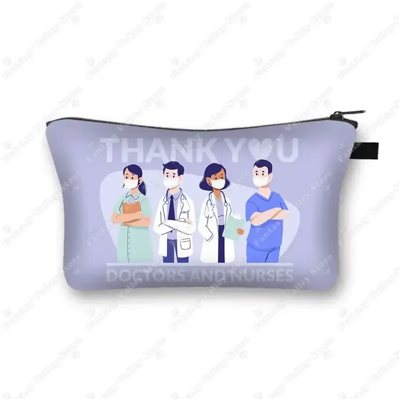 étui à cosmétiques pour médecin et infirmière, stéthoscope médical, seringue, trousse de toilette, organisateur, sacs à cosmétiques pour femmes, trousse de maquillage pour hôpital ecg