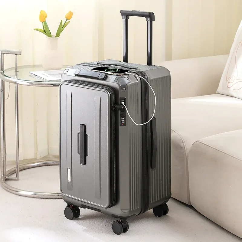 bagage extensible, boîtier de chariot épais de grande capacité, valise de voyage de 24 pouces, bagage avec serrure à combinaison, robuste et du