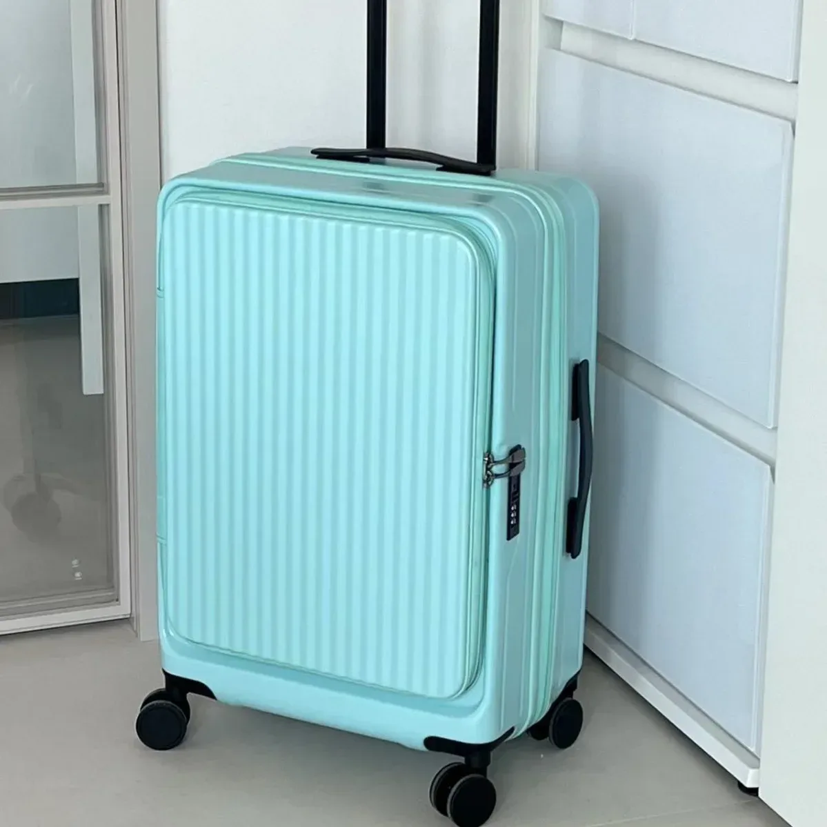 valise de voyage légère à roulettes, extensible et multifonctionnelle, à coque rigide en pc de 20 pouces, à ouverture frontale, 2025