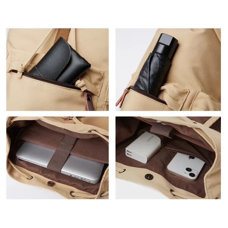 sac à dos vintage pour homme moyyi, grande capacité, pour ordinateur portable 15,6 pouces, sac décontracté pour les trajets quotidiens, voyage, sac d'école durable de qualité supérieure, unisexe