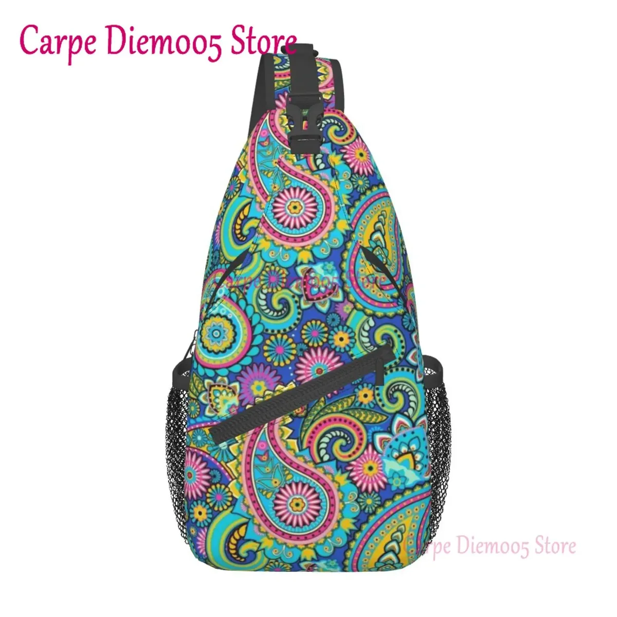 sac à dos bandana paisley chicano noir et blanc pour hommes, sac à bandoulière pour la randonnée