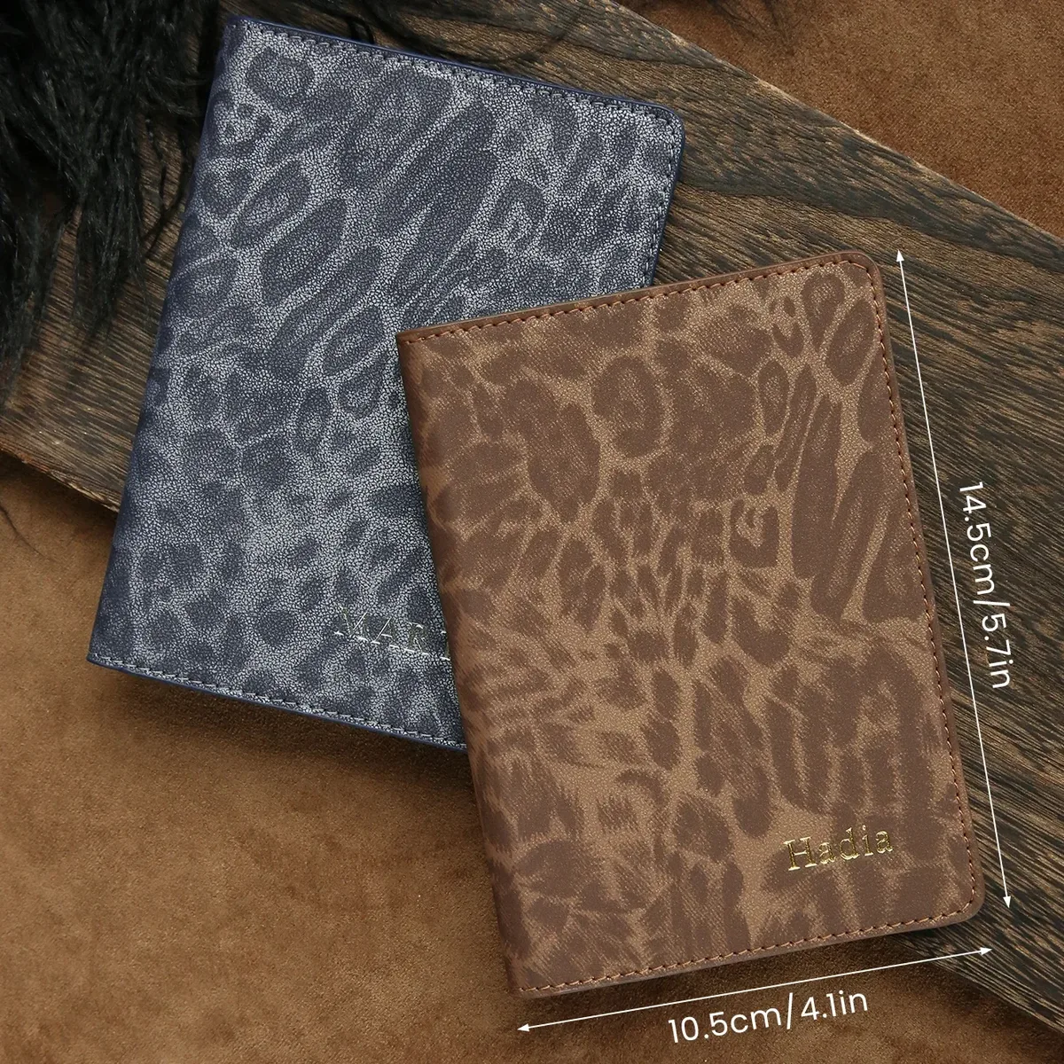 porte-passeport personnalisé avec motif léopard, 1 pièce, couverture de passeport personnalisée avec impression, accessoires de voyage chics faits à la main