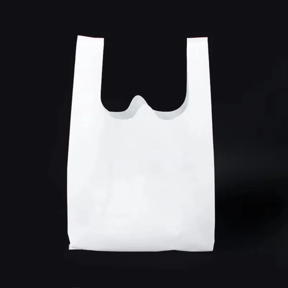 sac de courses non tissé de couleur unie, 50 pièces, sac à main portable de grande capacité écologique, sac de rangement pratique et durable pour jouets