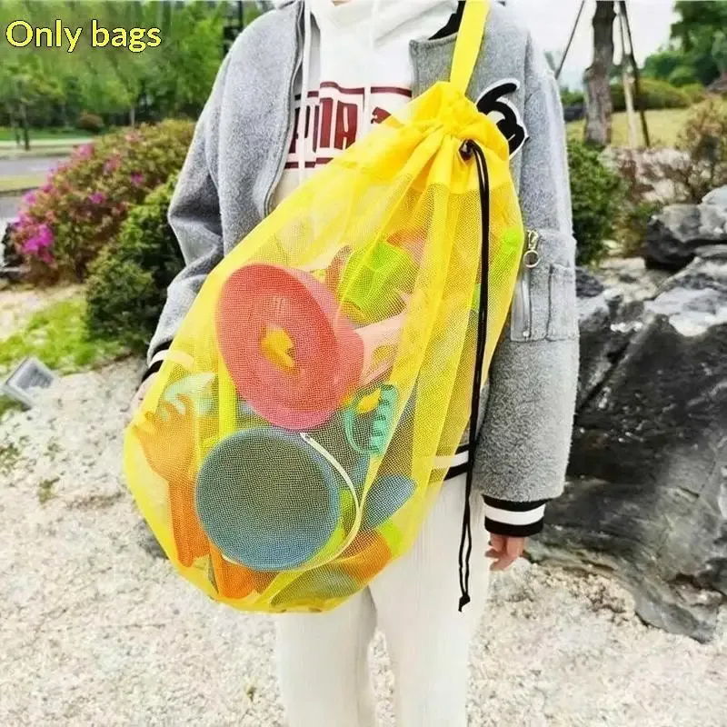 sac de rangement pour jouets de plage en maille de grande capacité, sac pliable respirant et portable pour voyage, organisateur de sac de natation en plein air, 1 pièce