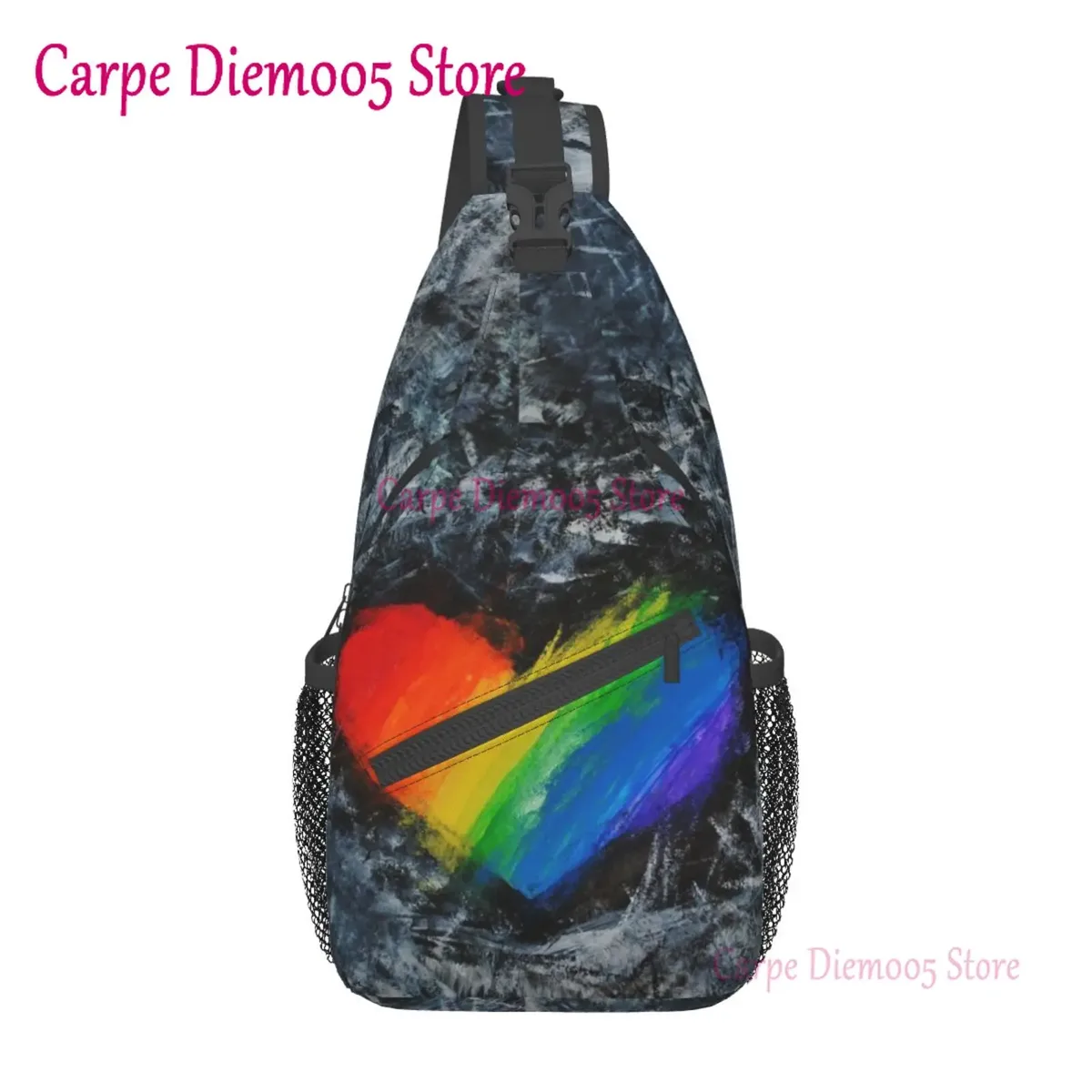 sac à bandoulière arc-en-ciel pour hommes, sac à dos de poitrine pour randonnée