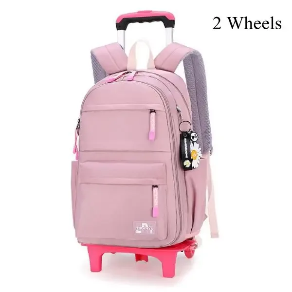sacs d'école à roulettes de 16 pouces, sac à dos roulant pour filles, sac à dos de voyage, sacs d'école étanches avec roulettes