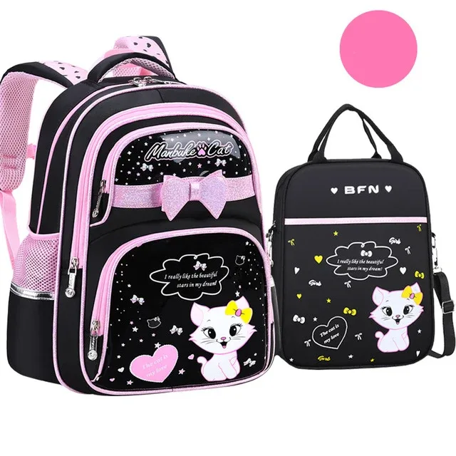 nouveau sac d'école primaire coréen en cuir pu 2020 mode filles mignonnes avec chat mignon sac à dos orthopédique étanche