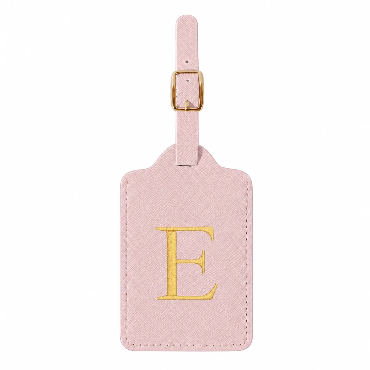 étiquette de bagage rose à 26 lettres, adaptée pour la plage, les vacances d'été, la rentrée scolaire et d'autres occasions.