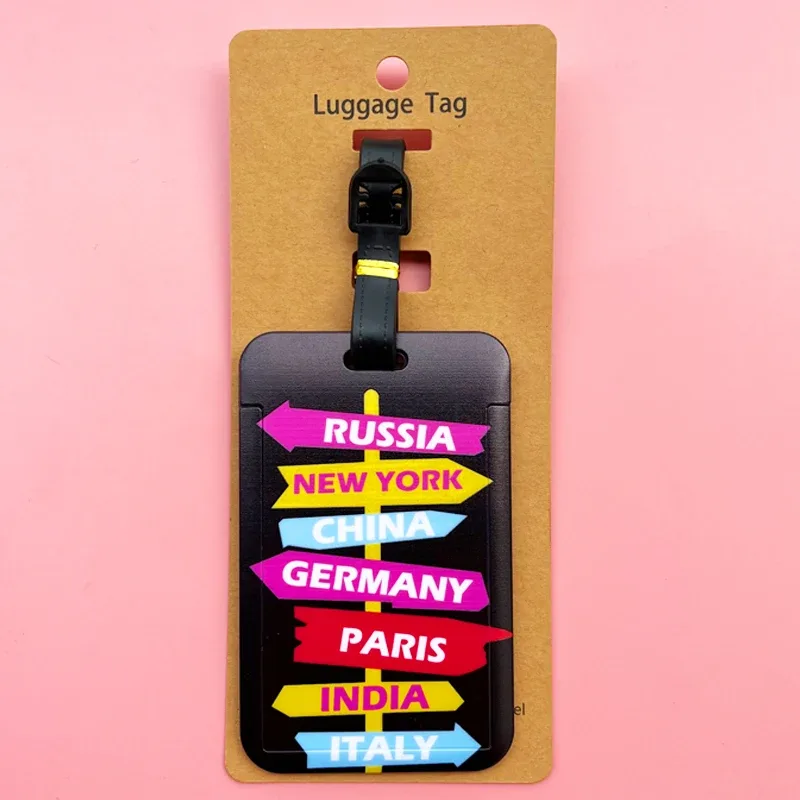 étiquettes de bagage de voyage portables, porte-adresse d'identification de valise, étiquettes d'embarquement de bagages, marque-repère, 5 couleurs
