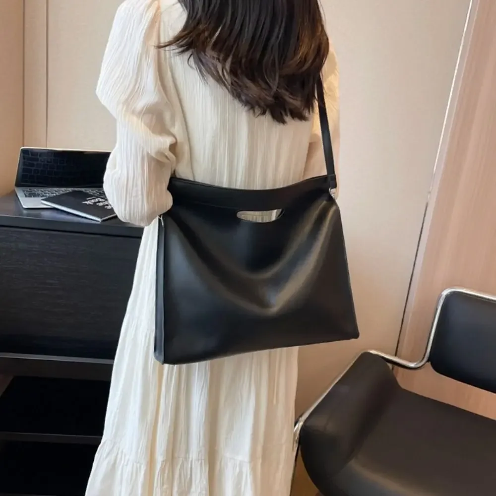sac fourre-tout à la mode pour documents de bureau, sac à bandoulière de couleur unie, sac d'ordinateur, sac à bandoulière de grande capacité, sac de fichiers pour filles
