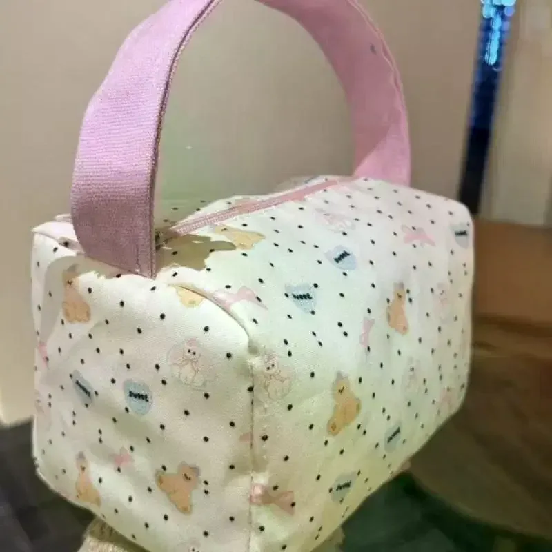 sac fourre-tout ours mignon de dessin animé grande capacité, trousse de maquillage, sac de rangement pour les déplacements et les voyages, organisateur de toilette, cadeaux