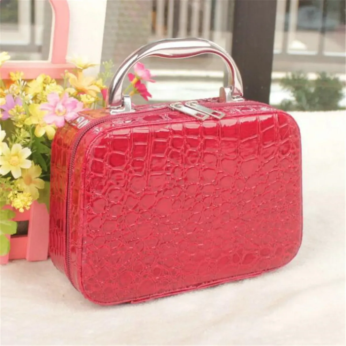 sac de beauté en cuir, sac de voyage, trousse à cosmétiques en pu, trousse de toilette pour collection de maquillage, usage professionnel, pour femmes