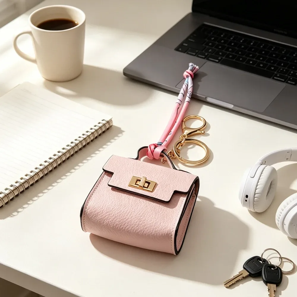 mini sac à dos porte-clés en cuir pu, petit porte-monnaie, petit ornement suspendu pour sacs à dos et sacs à main