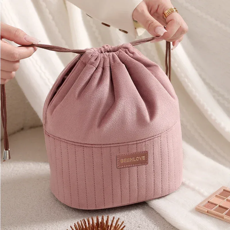 grande trousse de toilette en velours, portable, multifonctionnelle, pour le voyage, organiseur de maquillage, sac de rangement élégant pour un usage quotidien