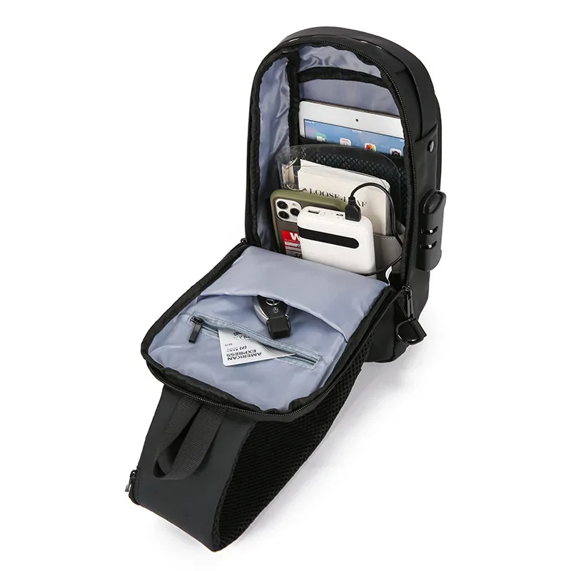 sac à dos de sport pour homme, sac de poitrine décontracté pour voyage, sac de cyclisme antivol, sac banane de course à bandoulière unique