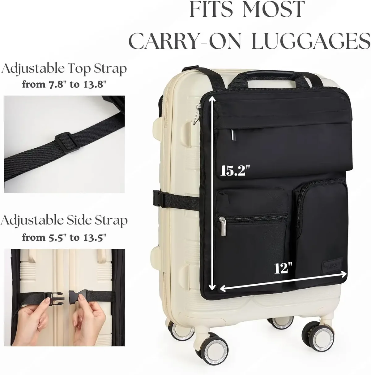 nouvelle valise magnétique multifonctionnelle à grande capacité avec chariot fixe pour les voyages d'affaires et les trajets quotidiens, sac d'extension