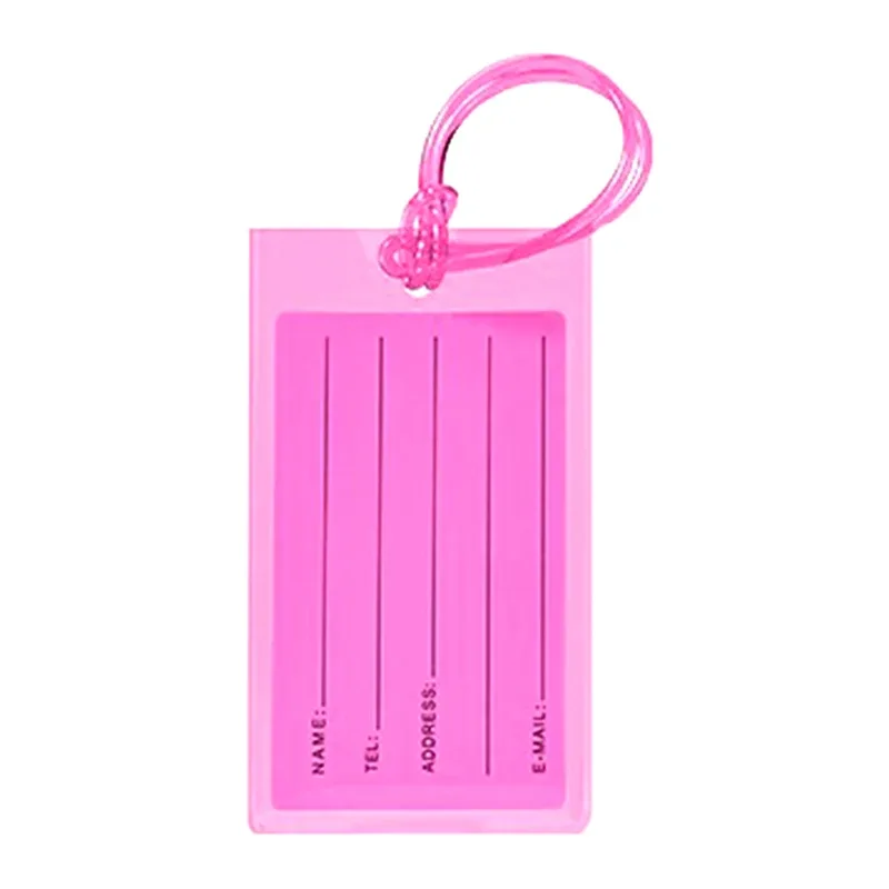 étiquette de bagage de voyage en pvc souple, étiquette de valise en silicone, étiquette de nom de sac, manchon de carte, document d'avion, vente en gros, accessoires