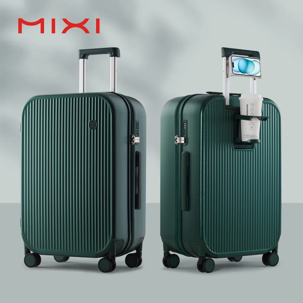 réi-bagage à main avec tasse, support de téléphone, coque rigide, valise de voyage à roulettes avec roues tournantes, 20 ", 24", 26 ", m9gaining