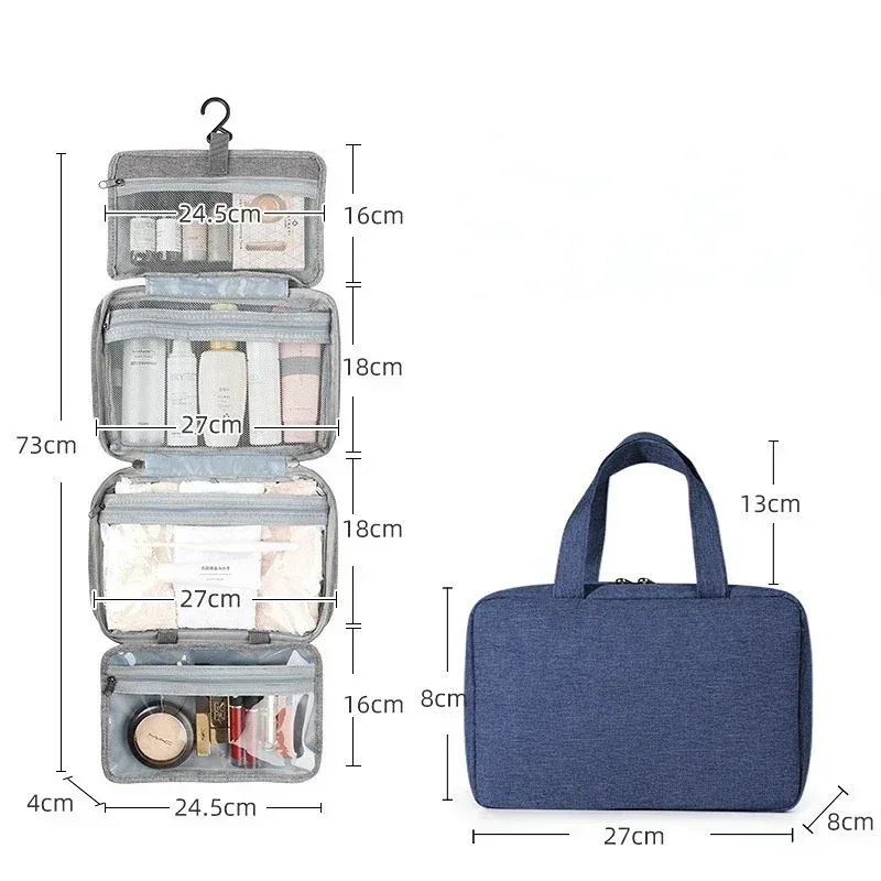 trousse de toilette pliable et étanche pour voyage, séparation sèche et humide, sac de rangement pour cosmétiques, sac à cosmétiques de grande capacité