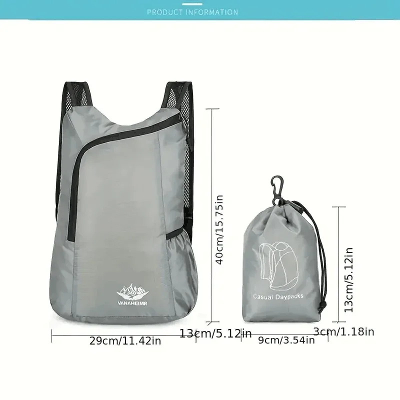 2025 nouveau sac à dos ultraléger multifonctionnel 1 paquet – pliable et portable – parfait pour les essentiels du cyclisme, de la randonnée et du voyage.