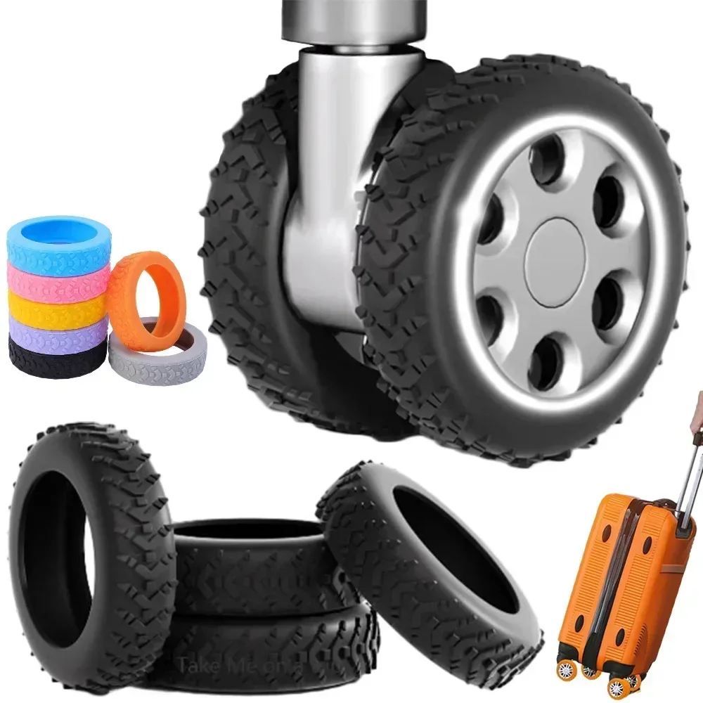 housses de roulettes de bagages, housse de valise en silicone pour roulettes pivotantes