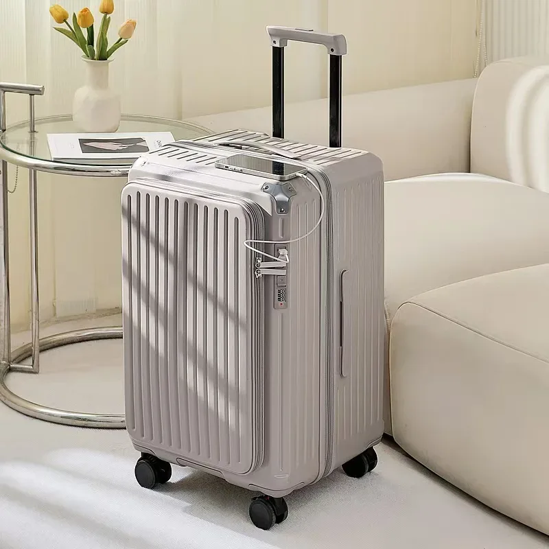 valise extensible multifonctionnelle de 20 pouces avec compartiment à ouverture frontale compatible avec la carte d'embarquement pour hommes et femmes