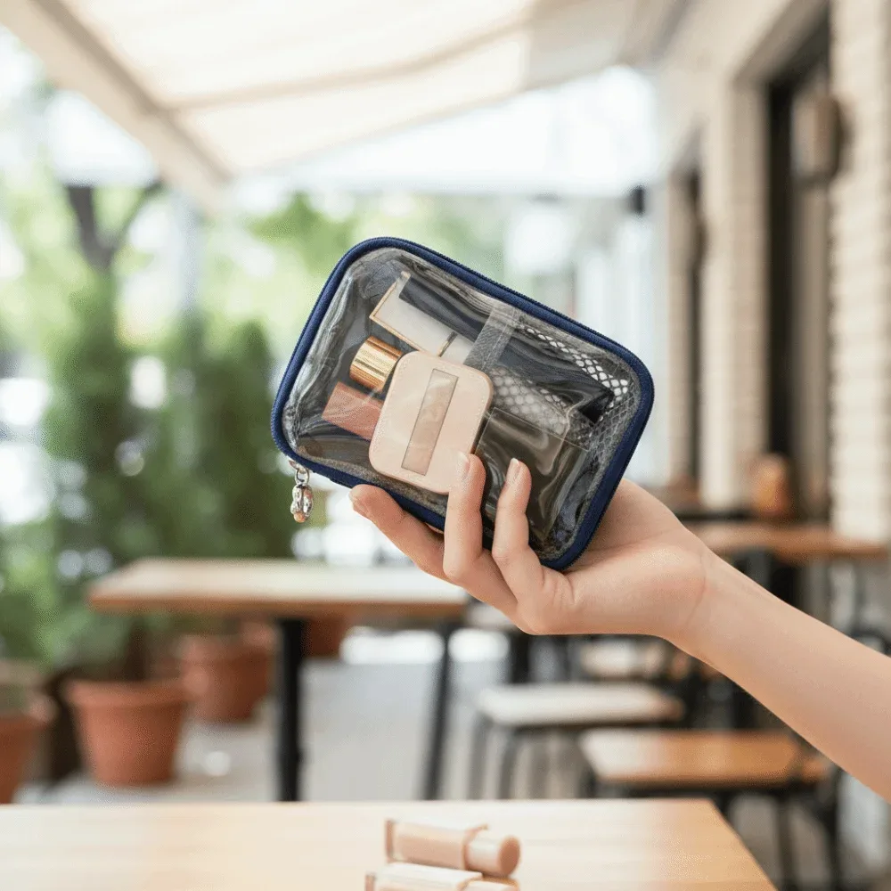 sac de rangement transparent en pvc avec fermeture éclair, grande capacité, étanche, trousse de toilette à coque rigide, sac de maquillage multifonctionnel, organisateur.