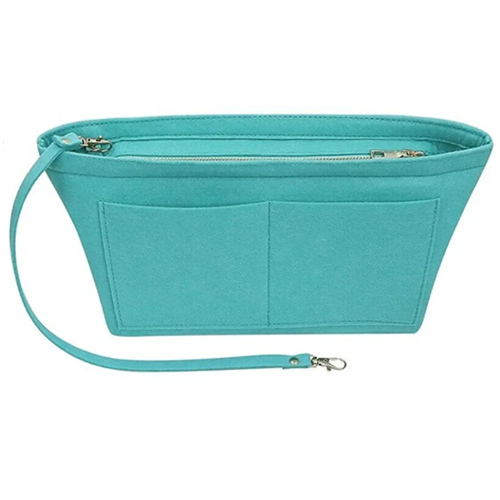 sac fourre-tout en feutre pour femmes, sac à main de voyage portable, sacs à cosmétiques, sac à main à doublure d'insertion, sacs de marque de stockage de poudres