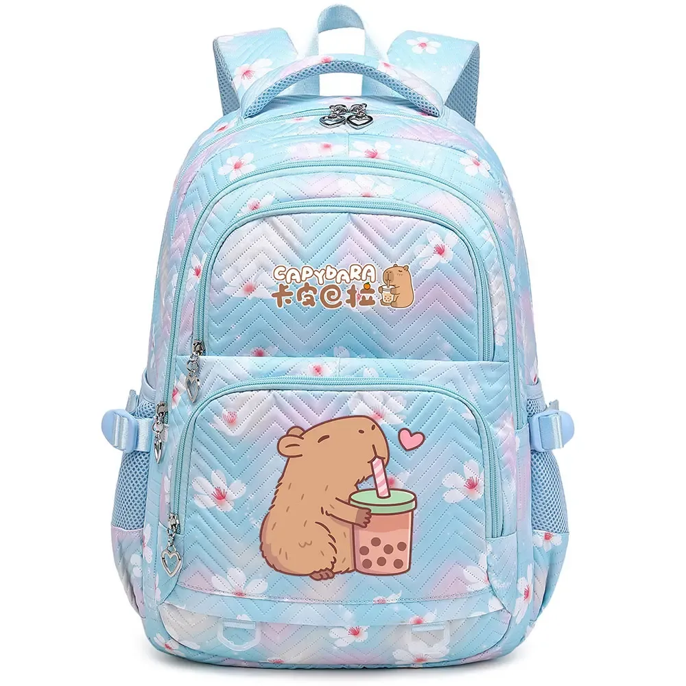 mignon capybara étudiant sac à dos étanche filles enfants retour à l'école livre sacs adolescents cartables femmes voyage sac à dos mochila