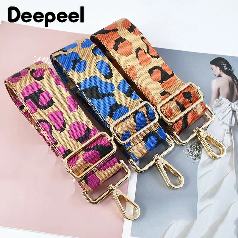 deepeel 5 cm coloré léopard sacs sangle 80 ~ 130 cm bretelles réglables femmes sacs à main sac à bandoulière accessoire de remplacement