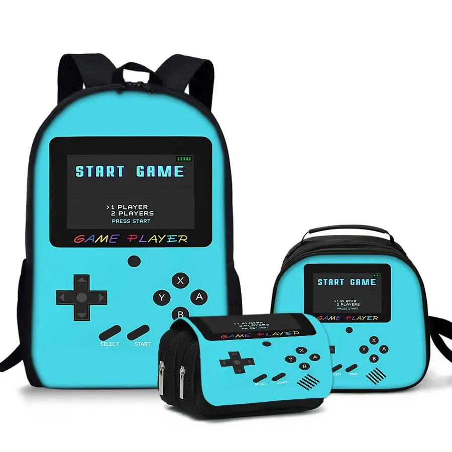 sac à dos pour ordinateur portable 2d dessin animé grande capacité, style simple et léger, idéal pour adolescents, femmes et hommes – nouveauté : lot de 3 pièces pour console de jeux, cadeau pour garçons/filles