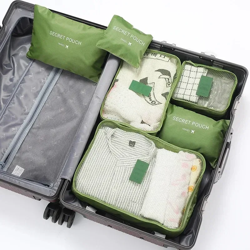 ensemble de 6 sacs de rangement de voyage, ensemble de sacs de rangement pour valise, organiseurs de bagages portables, organiseurs pliables pour vêtements et chaussures