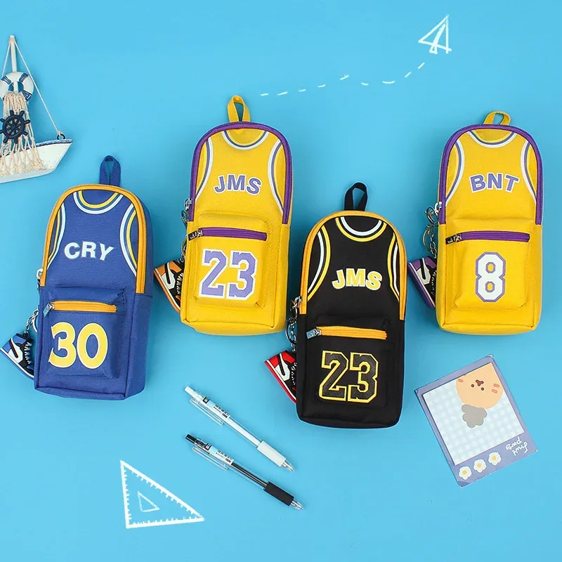 trousse à crayons étanche pour étudiant garçon, sac de basket-ball, boîte à crayons multifonctionnelle, papete