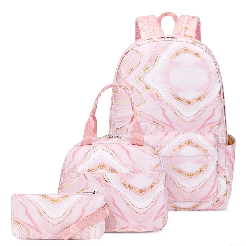 sac à dos d'école pour adolescentes, grande capacité, imprimé, pour écoliers, ensemble pour déjeuner, pour enfants, mignon
