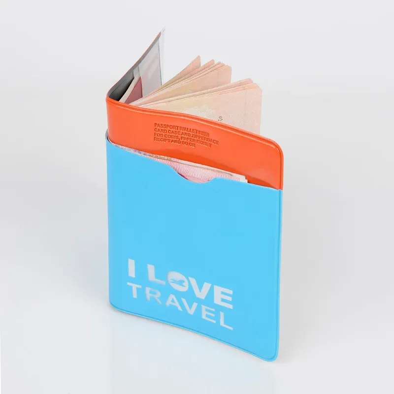 couverture de passeport d'avion imperméable en pvc pour femme, design 3d, porte-documents de voyage