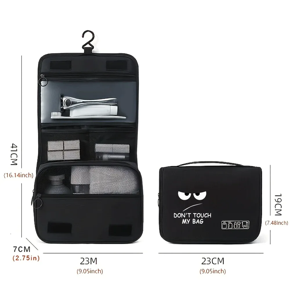 trousse de maquillage portable à motif de dessin animé, unisexe, grande capacité, organiseur de cosmétiques, trousse de toilette suspendue pour femmes et hommes, pour le lavage, le rasage, le maquillage