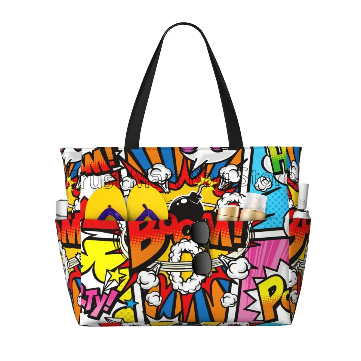 sacs fourre-tout de plage étanches pour femmes, sacs de rangement de grande capacité, sac à main initié pour voyage, vacances, natation, graffiti