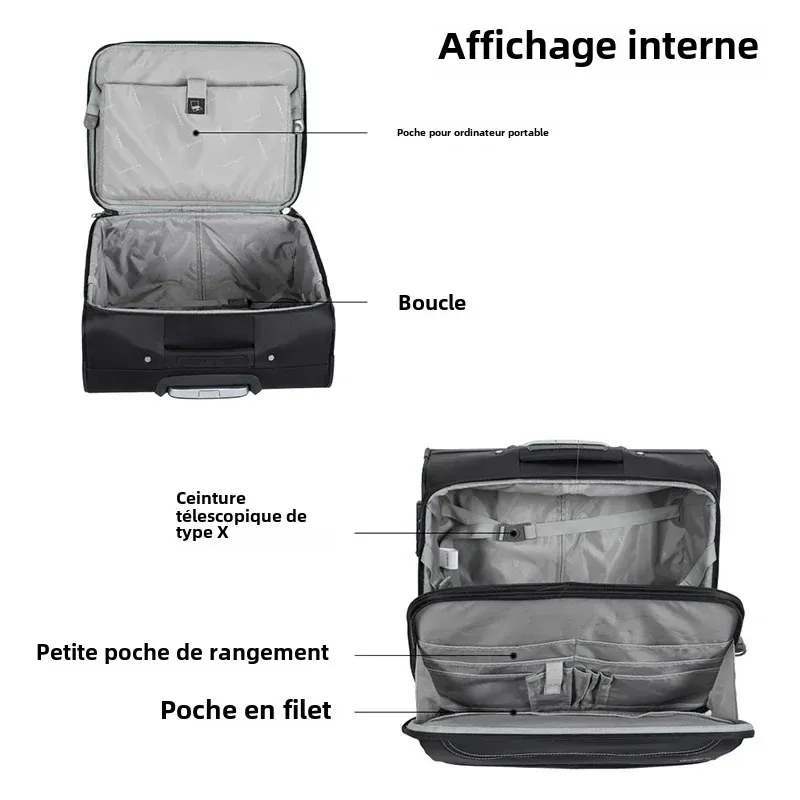 hanke hommes bagages de voyage d'affaires femmes valise à main roues spinner sac roulant 16 18 pouces