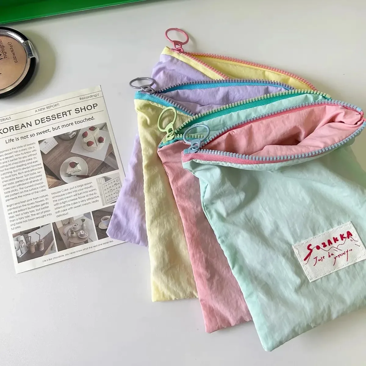 coréen kawaii voyage cosmétique rouge à lèvres porte-monnaie sac de rangement mignon maquillage sacs à main femmes portefeuille porte-crayon organisateur pochette sacs