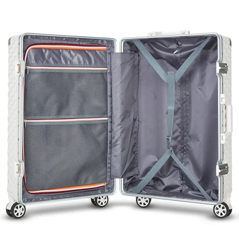 valise de voyage avec boîte à mot de passe, bagage à roulettes universel, cadre en aluminium, cabine de 20 pouces, sac à bagages à roulettes, 24/28 pouces, nouveau