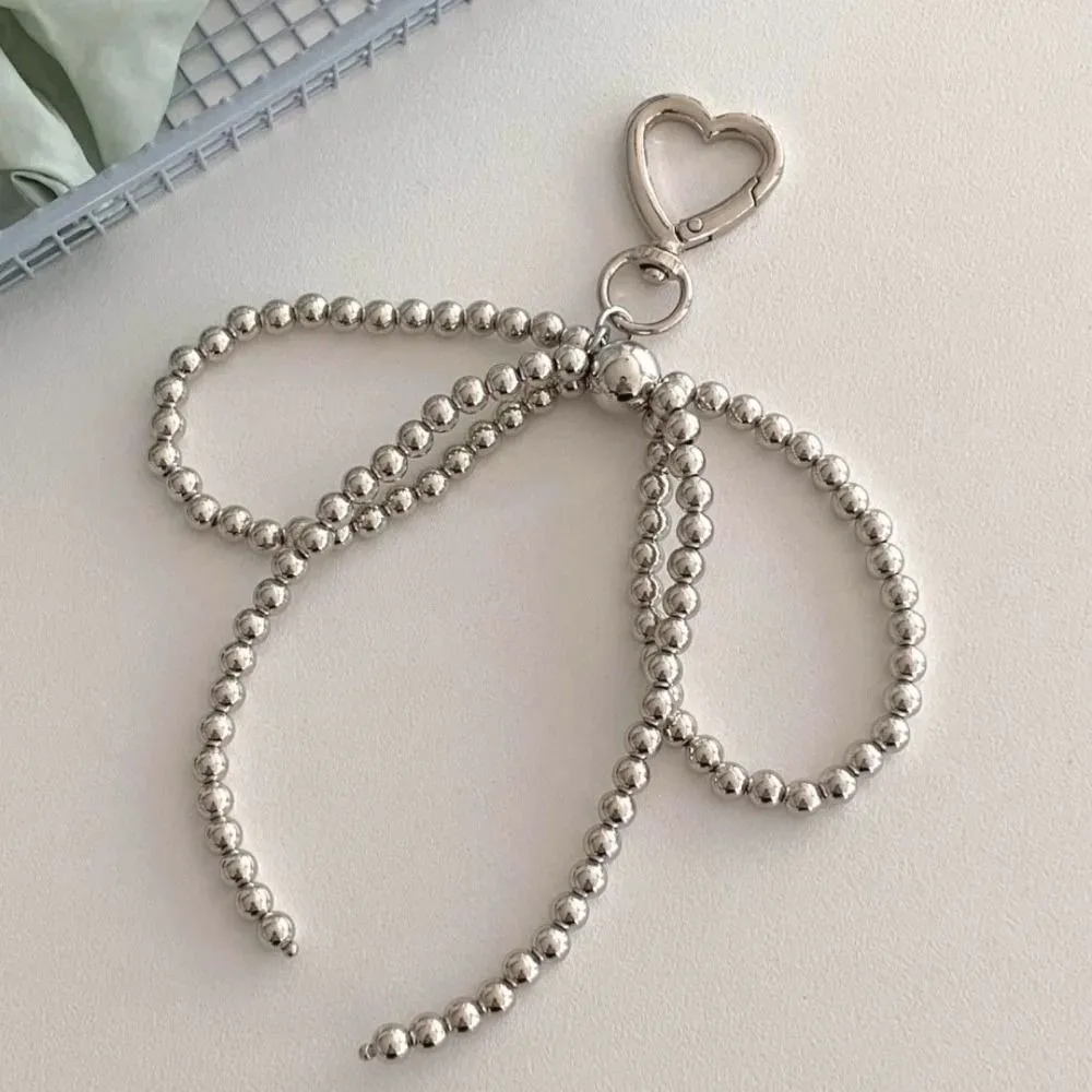 porte-clés créatif en cuir brcorporelle avec nministériels d en perles, long pompon, amour, cœur, pendentif pour sac à dos, breloques faites à la main, cadeau décoratif, y2k