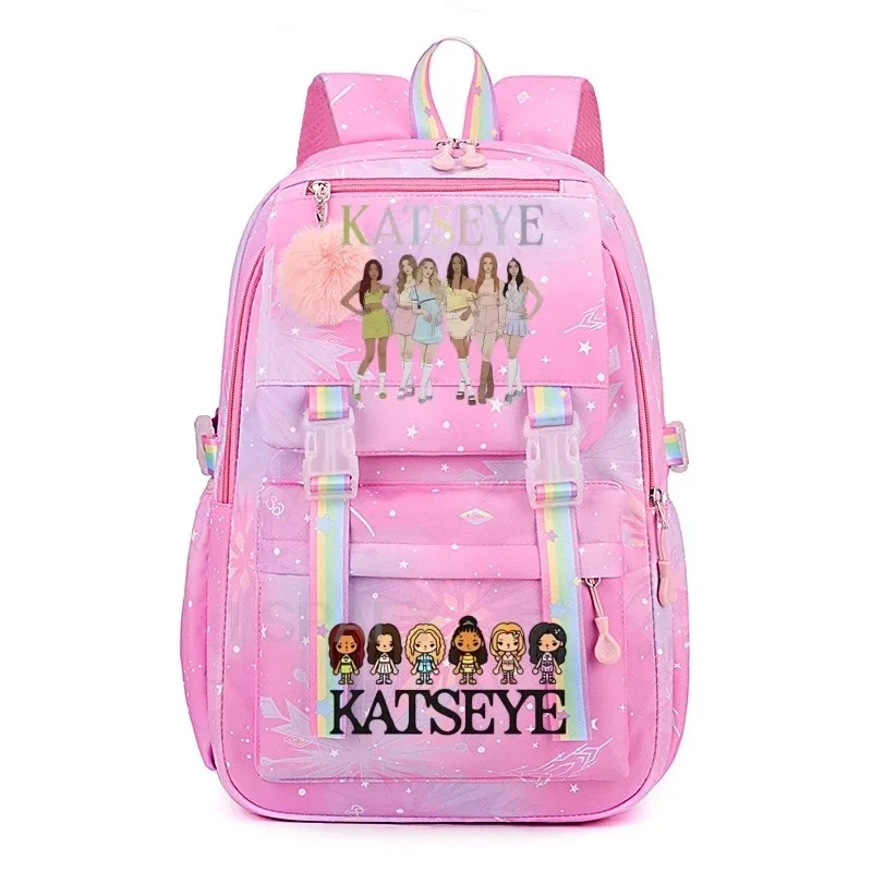 nouveau sac à dos katseye pour femme, grande capacité, sac à dos d'université tendance, sacs d'école pour ordinateur portable, sacs de voyage pour filles, yk2