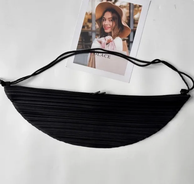 miyake japonais décontracté sport vent plissé sac à bandoulière hommes femmes universel mode loisirs rétractable sac à main sac de téléphone portable