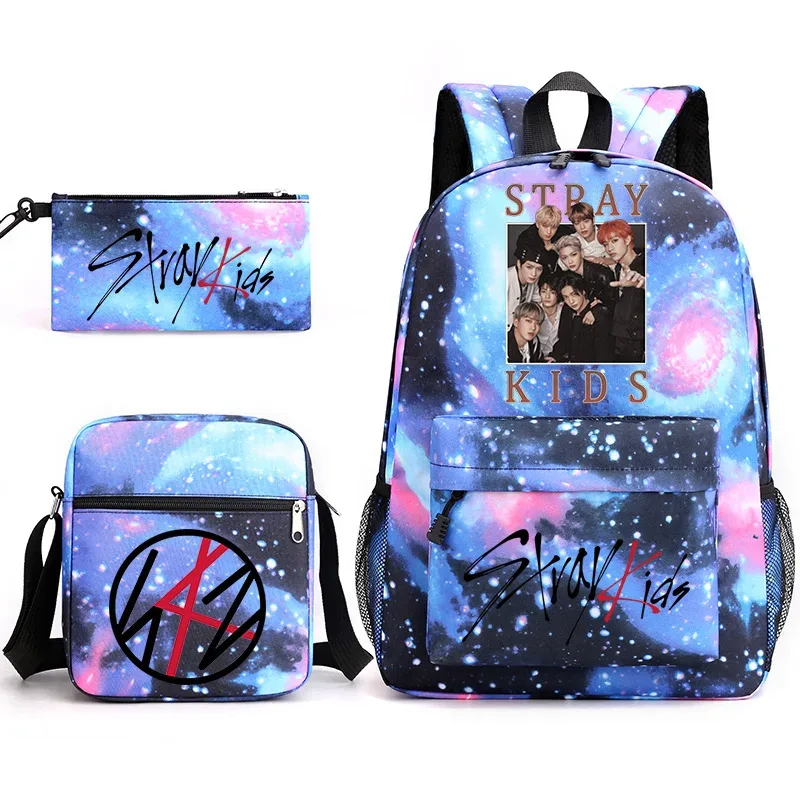 Sac à dos Kpop StrayKids, sac d'école, sac à bandoulière, trousse à crayons, cadeau pour enfants et étudiants