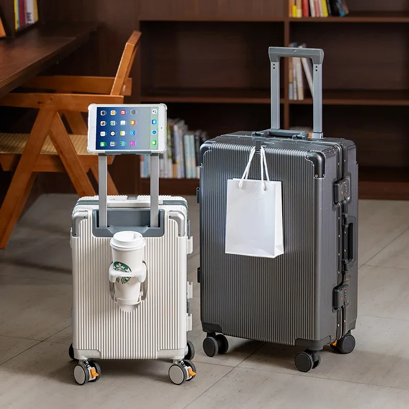 valise de voyage multifonctionnelle 16 "/20"/22 "/24"/26 "/28", bagages roulants à la mode, cadre en aluminium, boîtier de chariot avec roues d'embarquement