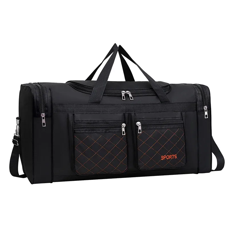 sac de voyage pliable à 1 compartiment avec plusieurs poches, sac bandoulière de sport, sac de rangement