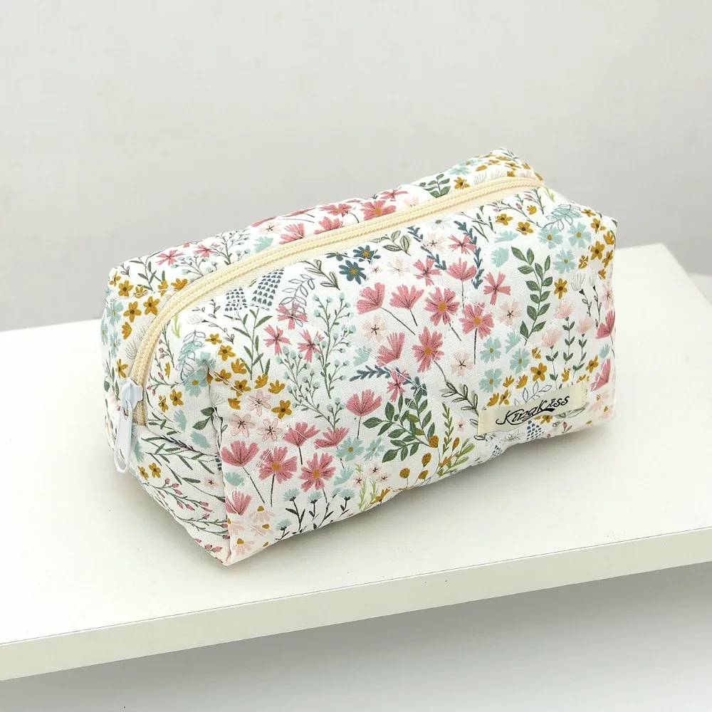 sac à cosmétiques imprimé floral pour femmes, grande capacité, organisateur de voyage, pochette de toilette de maquillage, sac à main portable pour dames, fourre-tout